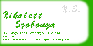 nikolett szobonya business card